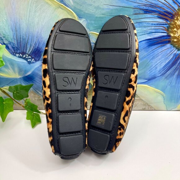 Stuart Weitzman Newport Driving Calf Hair Loafers Cheetah Print 6 - Picture 11 of 13